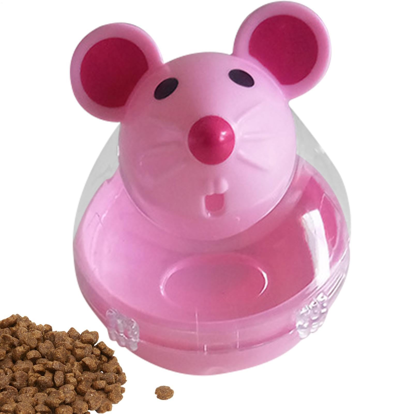 Cat Treat Toy Dispenser – Mouse Tumbling Pet Food Ball | Interactive Slow Feeder Toy | Cat Exercise Diet Control | Small Entertaining Play Ball For Indoor Hunting Fun Healthy Play