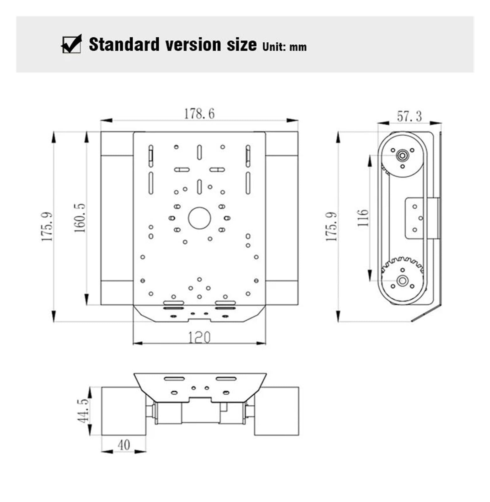 Adecuado para kit de chasis 4WD con codificador de velocidad, kit de juguete de tanque, chasis inteligente, chasis de oruga, chasis de robot, codificador de metal con codificador para modelo de