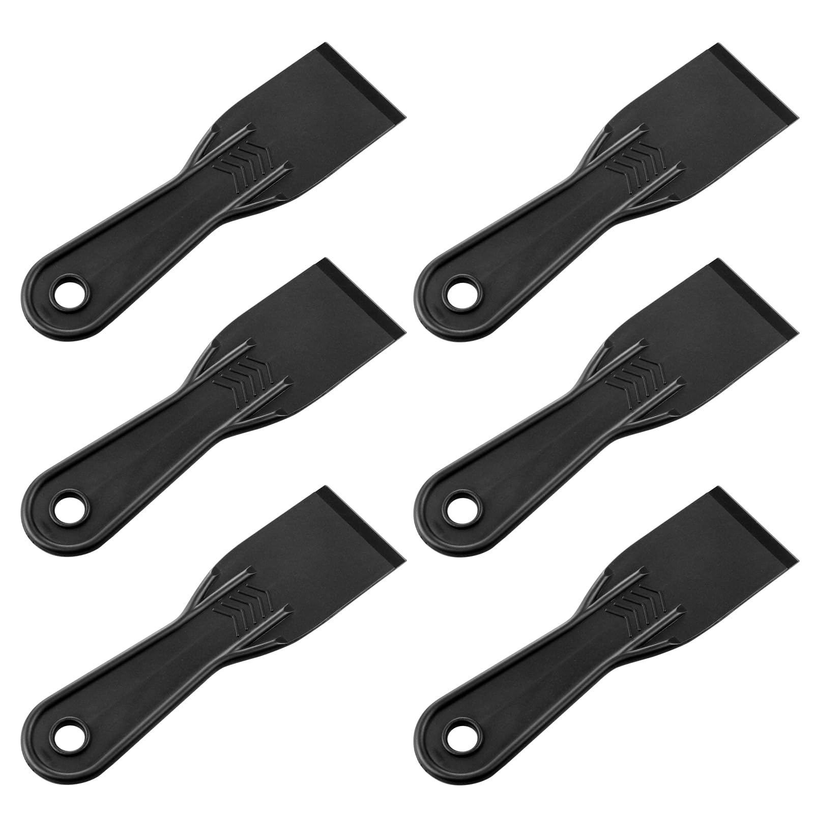 6 PCS Plastic Putty Knife, 2 Inch Black Flexible Putty Knife Scraper, Used for Repairing Walls, Pasting Plaster, Scraping Putty Plastic Putty Knife