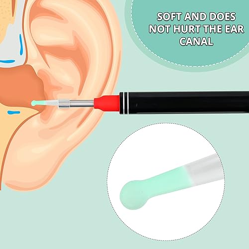 Miniatura 3 de Juego de almohadillas de repuesto para otoscopio de 0.138 in para otoscopio de plástico para limpiar los oídos reutilizables, punta de cuchara para