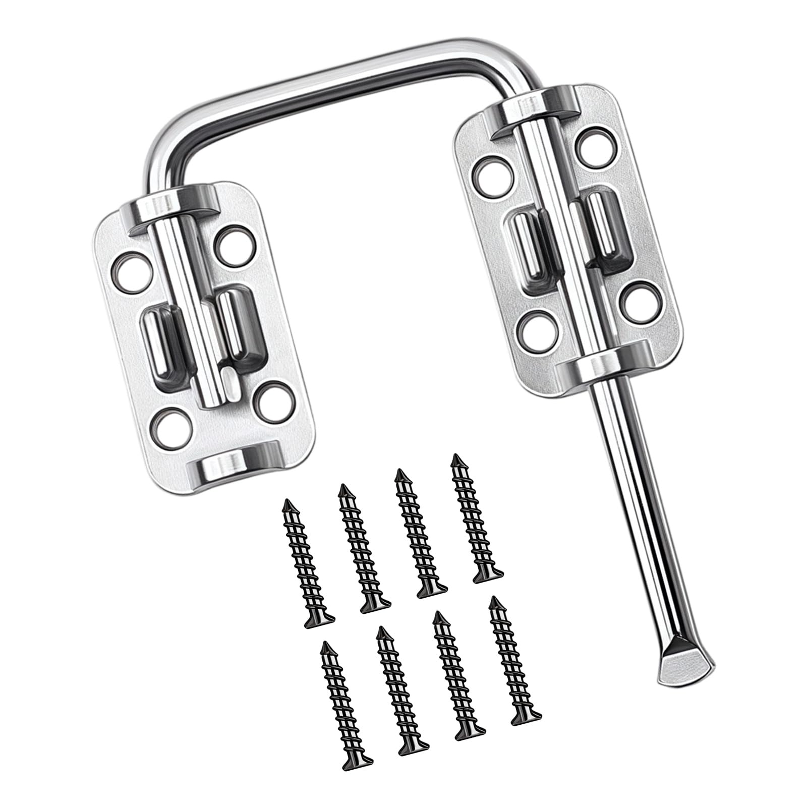 Fexxkg Silver Quiet Operations Push Bolt Door Latches Rustproofed Door Buckles Drawer For Bedroom Bathroom Childproof Bolt