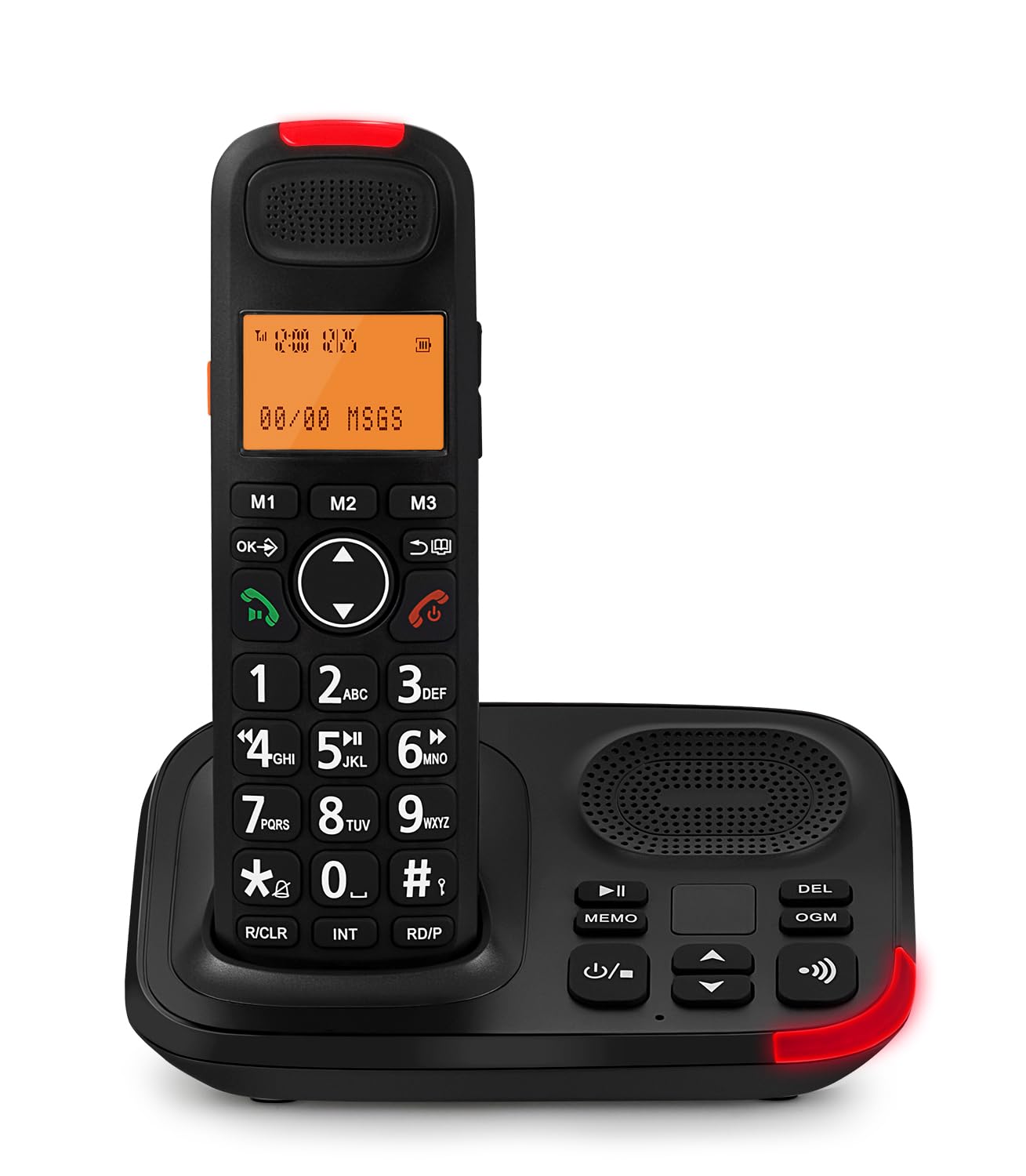 Photo 1 of Sangyn Cordless Phone with Digital Answering Machine, Duplex Handset Speakerphone, Audio Assist, Speed Dialing,Big Buttons & Large Display for Home House Office,Black
