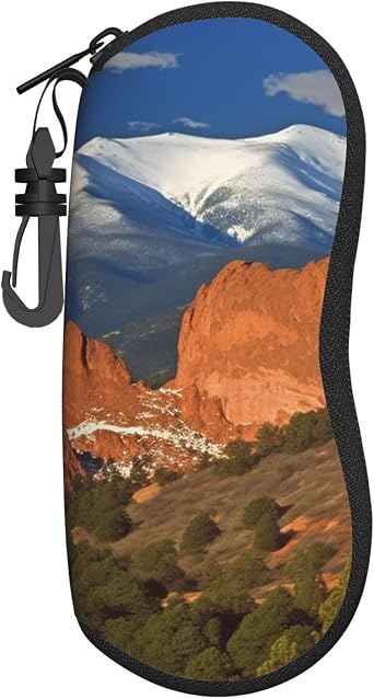 Sunglasses Soft Case With Belt Clip Ultra Light Neoprene Zipper Eyeglass Case Pikes Peak Colorado Portable Travel Pouch For Men Women