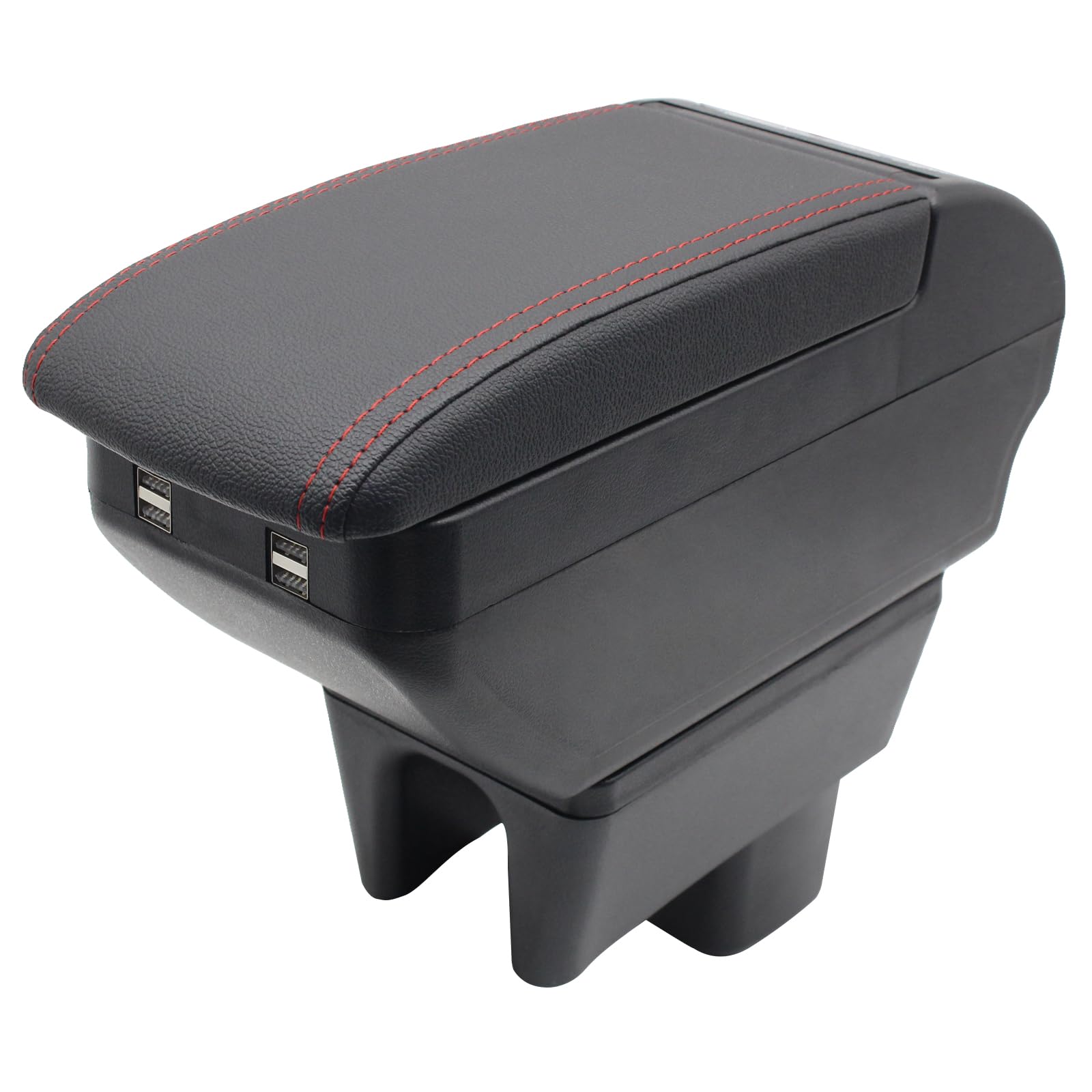 Scatola portaoggetti per bracciolo a doppio strato per console centrale Swift 2005-2021 con 4 porte USB, portabicchieri, accessori per bracciolo, colore nero