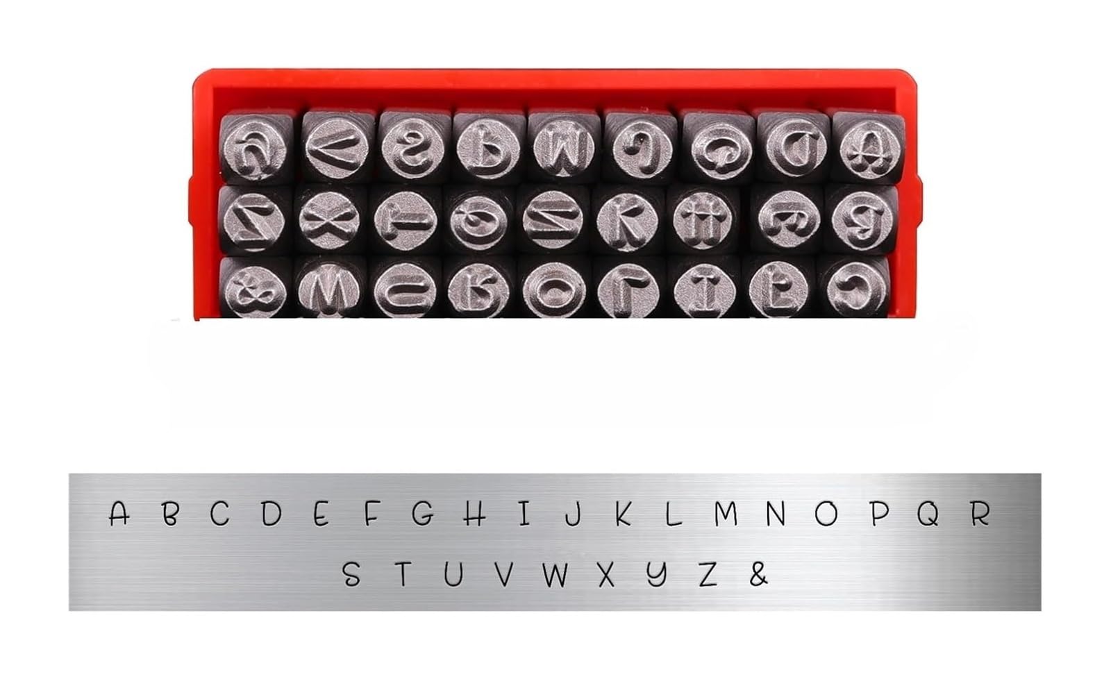 Metal Stamping Tool Set, Chrome Vanadium Steel Alphanumeric Stamp Set 3mm for Metal Leather Jewelry A-Z a-z 0-9(3mm Uppercase Set)