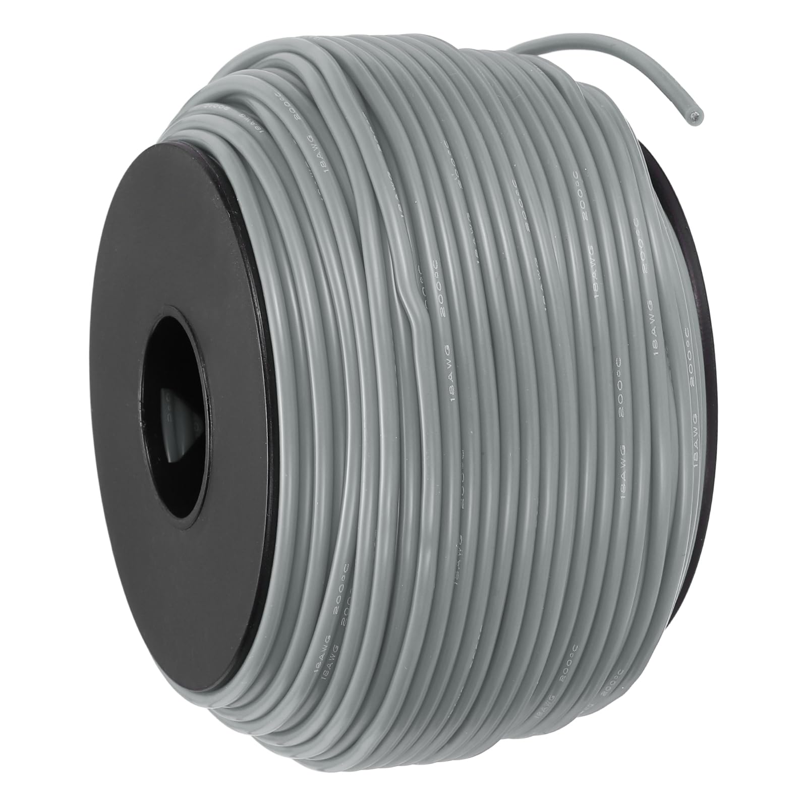 sourcing map 18 AWG Flexible Silicone Wire 61m/200ft, 18 Gauge Tinned Copper Electrical Stranded Wire 200 Celsius/392 Fahrenheit High Temperature Hookup Spool for DIY Model Wiring, Grey