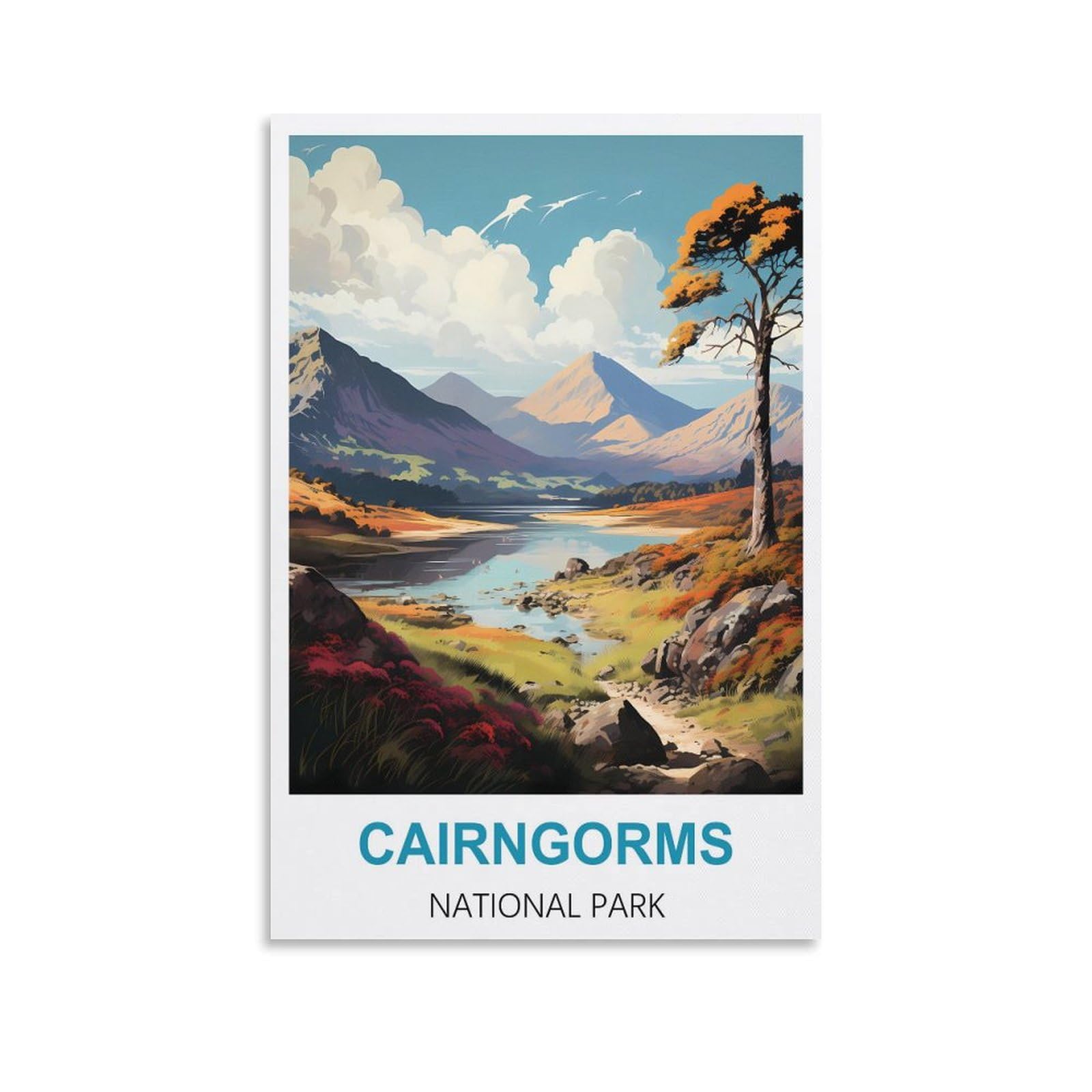 EZMLFA Diamond Art Kits Adults,Cairngorms Scotland,5D DIY Diamond Art Kits for Beginners Round Full Drill Diamond Painting for Home Wall Decoration Gift 40x40cm