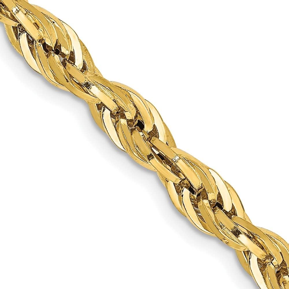 14K Yellow Gold 4.75mm Semi Solid Rope Chain Necklace 28"