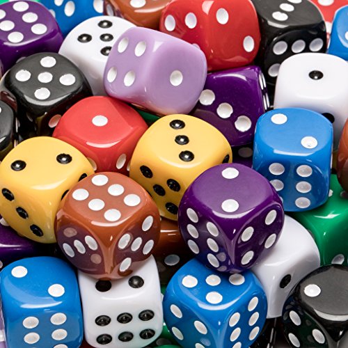 Yellow Mountain Imports Ultimate Rounded 6-Sided Dice - Set Of 100, 16Mm, Multi-Colored Dice For Board Games, Dice Games, Math Games #TOP6