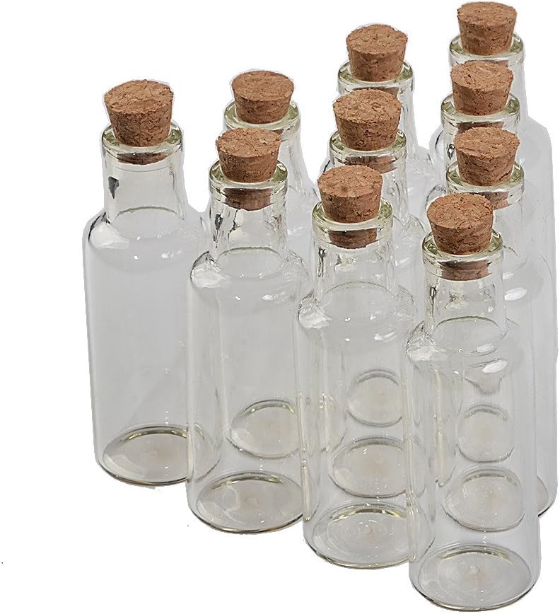 12pcs 35ml Clear Transparent Glass Bottles With Cork Drift Bottle For Wedding Holiday Decoration Christmas Gift Jars (12, 35ml)
