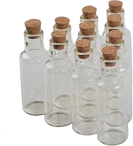 50 botellas de cristal transparente de 1.2 fl oz con botellas de corcho para frascos de boda, decoración de regalos, tarros de bricolaje (50, 1.2 fl