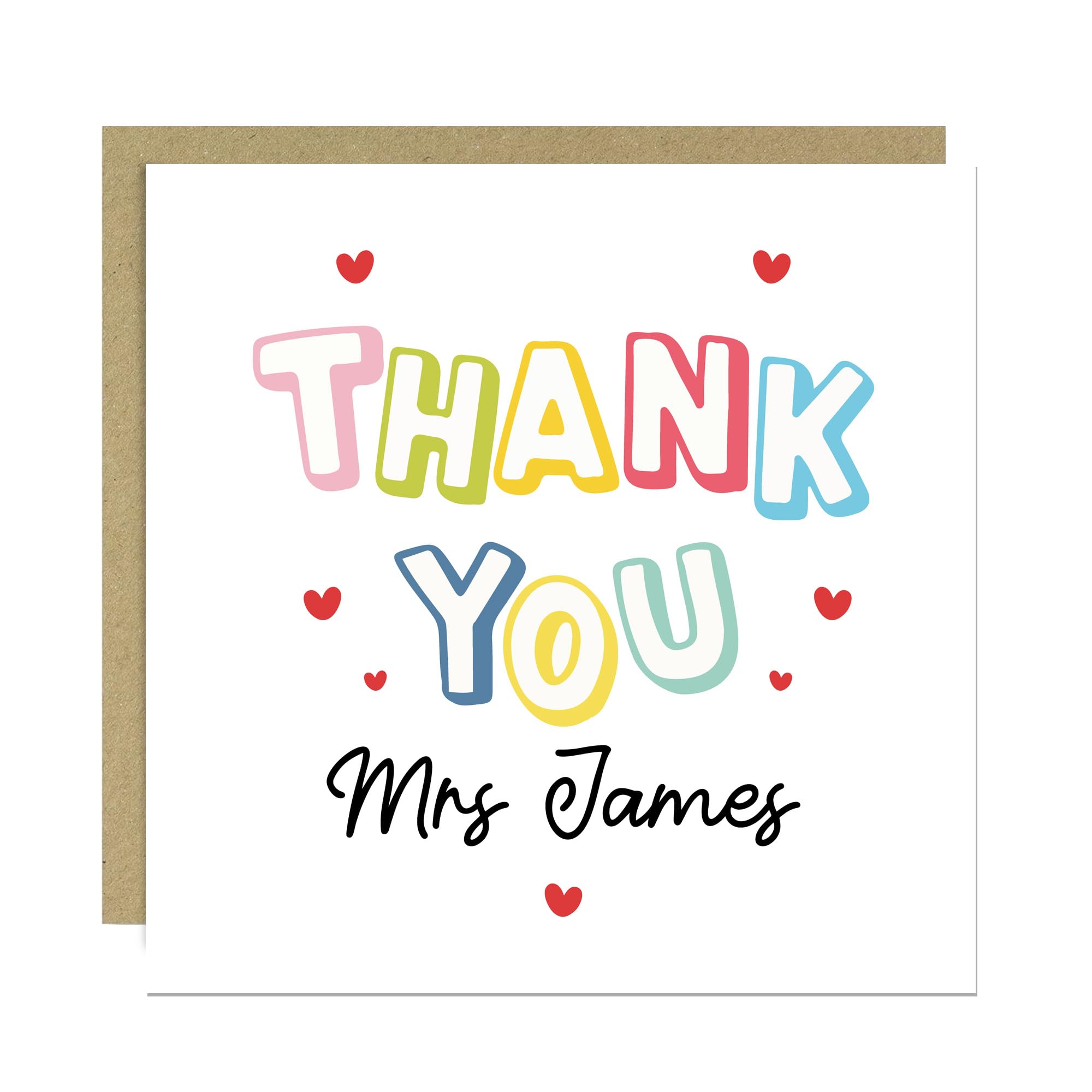 RED OCEAN Personalised Teacher Thank You Cards End of Term Leaving School Nursery Cards For Teachers Teaching Assistant, Leavers Card For Teacher, Goodbye