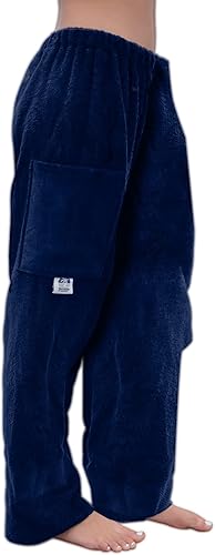 Miniatura 4 de Co. - Pantalones de toalla para nadadores - Azul marino - Pantalones de toalla de algodón - Cobertura de playa - Ropa de resort - Ropa de natación,