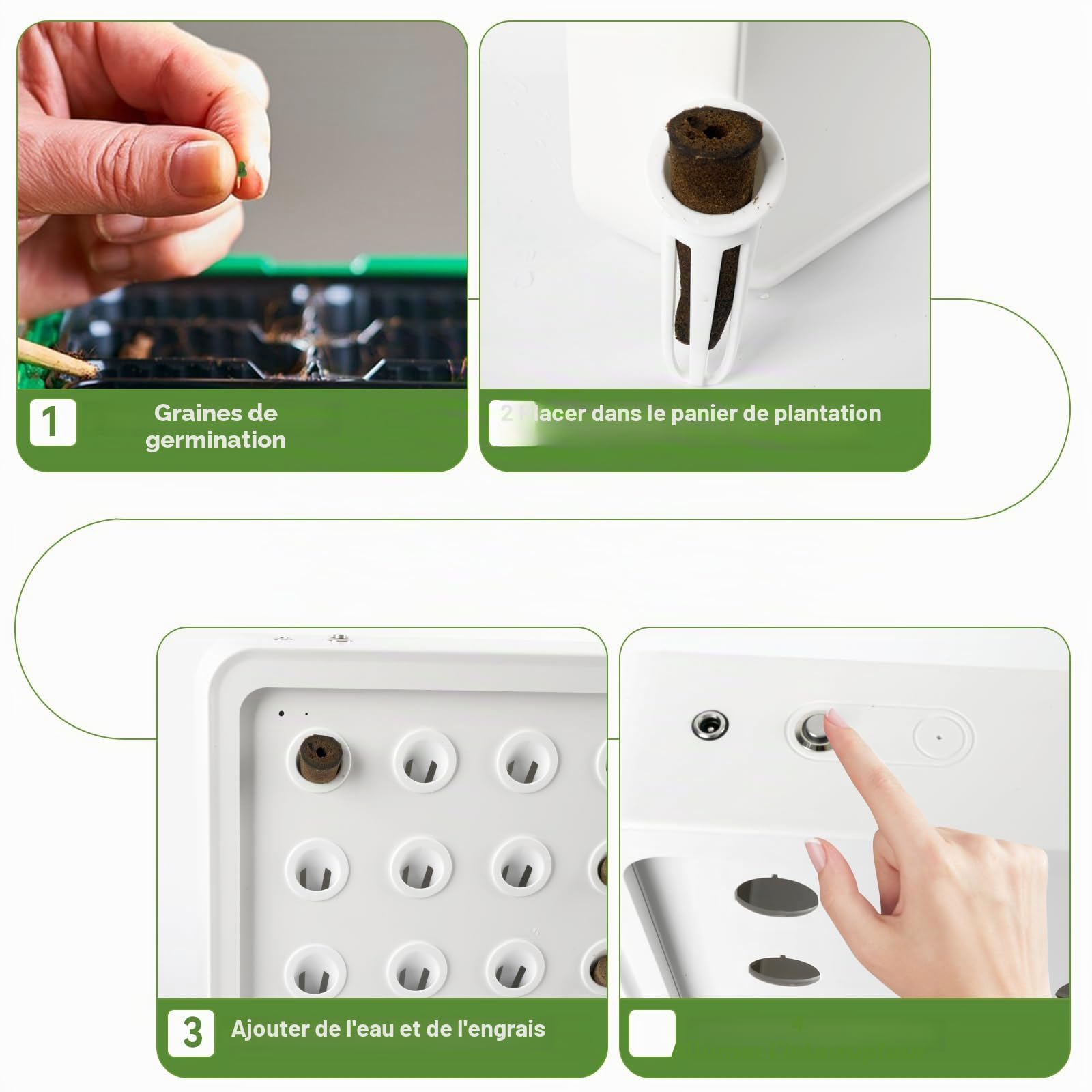 CDIYTOOL Système de culture hydroponique avec lampe de croissance à DEL, 16 capsules d'intérieur pour jardin d'herbes aromatiques, ensemble intelligent de germination des plantes avec irrigation