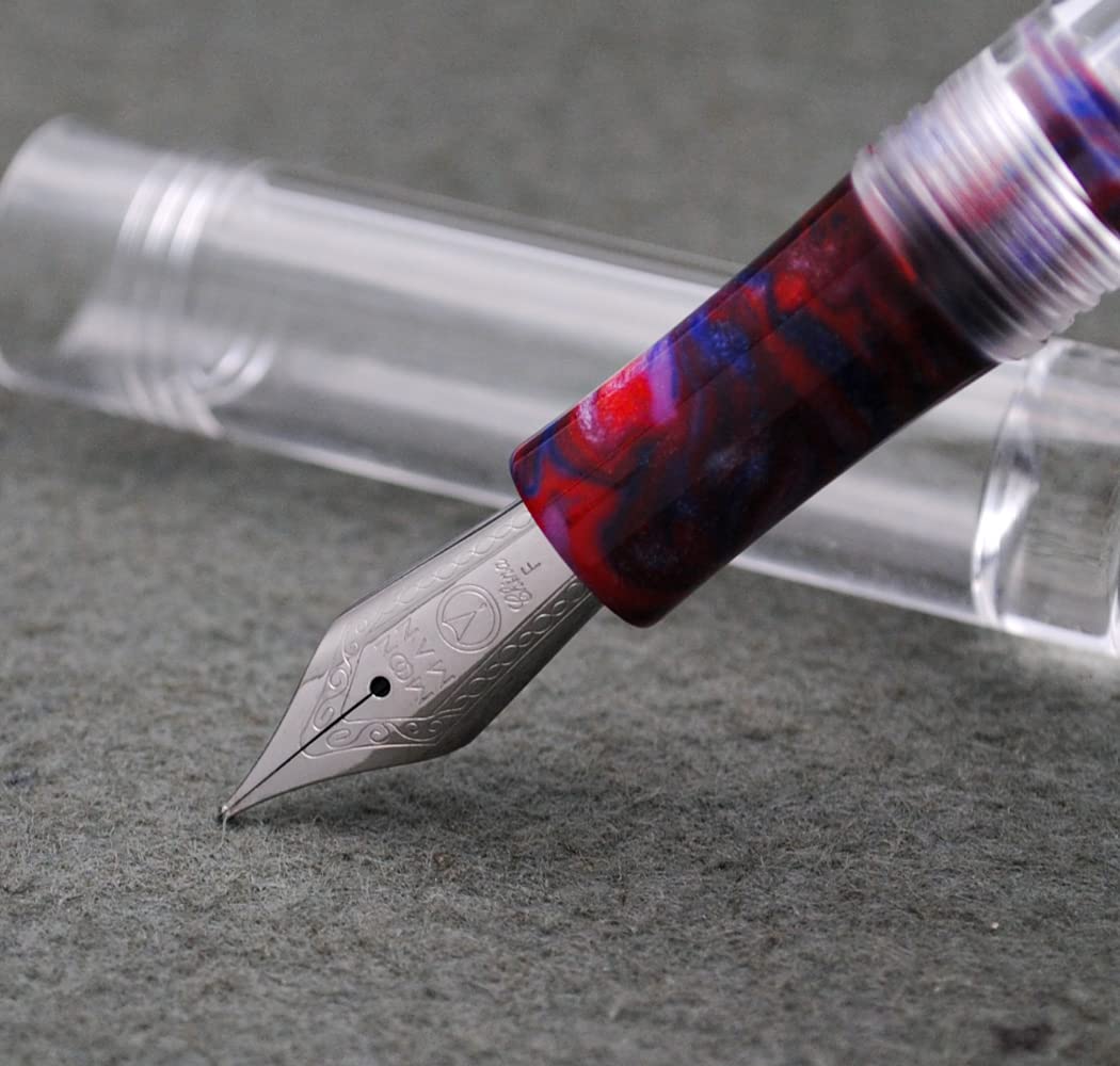 czxwyst Majohn C1 Penna stilografica con doppio sistema di ricarica inchiostro, trasparente, pennino: 0,6 mm