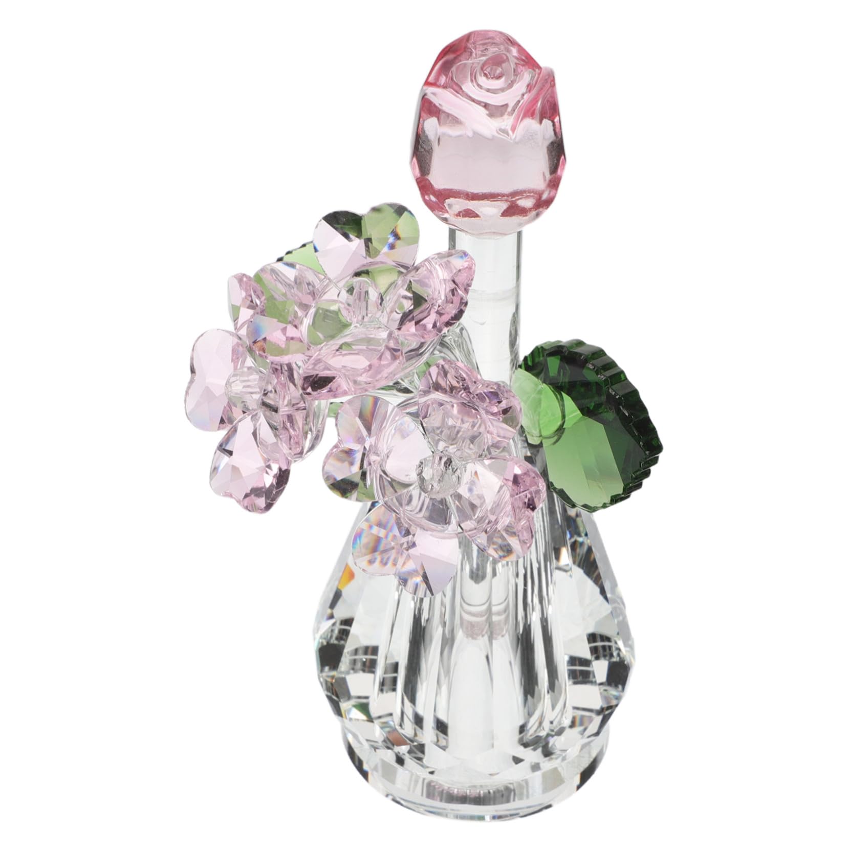 PRETYZOOM 5 Pezzi Rosa Figurina Rosa Dell'anniversario Crystal Rose Ricordo Regalo Da Jarrones Decorativi Figurina