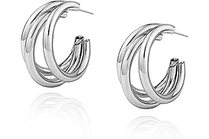 14K Gold Plated Triple Twisted Hoop Earrings