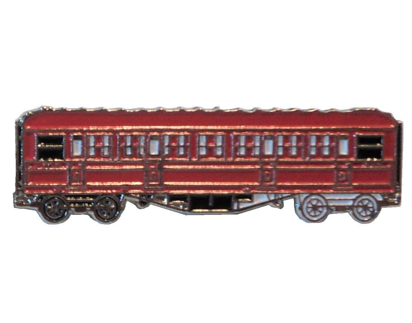 Red Vintage Steam Train Coach Carriage Metal Enamel Pin Badge