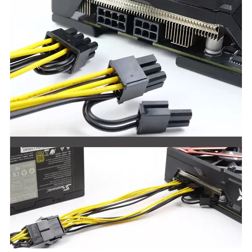 Q55S 8-pinowy kabel zasilający PCIe na 2 x 8-pinowy (6+2), adapter PCI-Express, adapter 20 cm do GPU, rozdzielacz PCIe Y, przedłużacz do kart graficznych