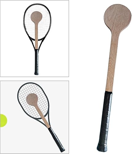 Miniatura 9 de Milageto Puntero de raqueta de tenis de madera con cuchara media para practicar tenis