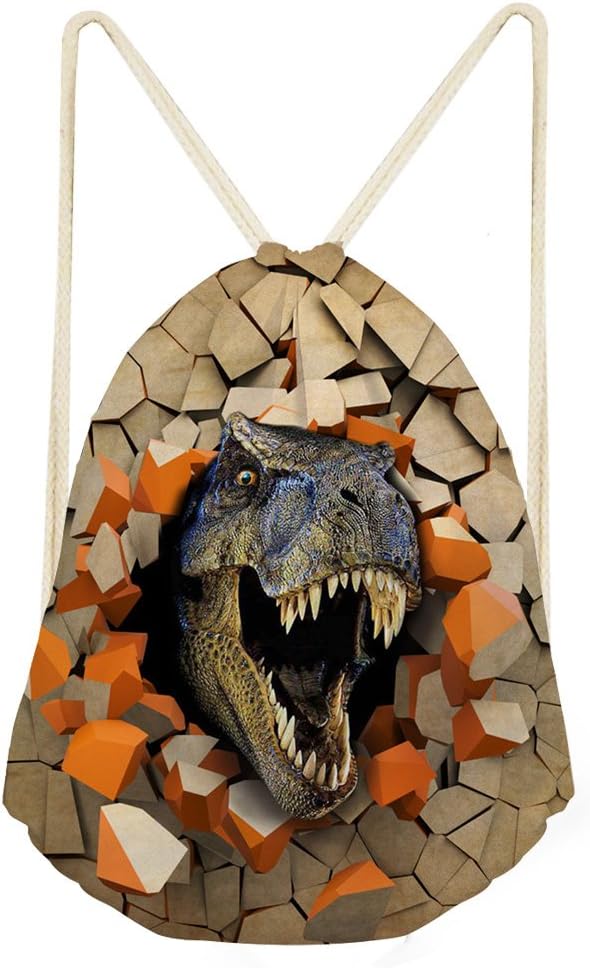 UpetstoryGym Sackpack Drawstring Backpack Funny Dinosaur Cinch Pack Animal Pattern Cinch Sack Sport String Bag Yoga Daypack for Men Boys Favor