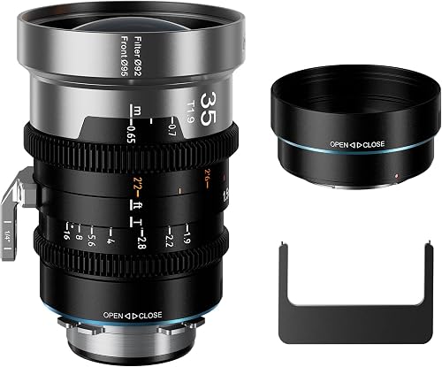 SIRUI IronStar T1.9 1.5X Anamorphic Cine Lens, 35mm Manual Focus Cinema Lens with Native PL Mount, Interchangeable EF Mount, Blue Flare