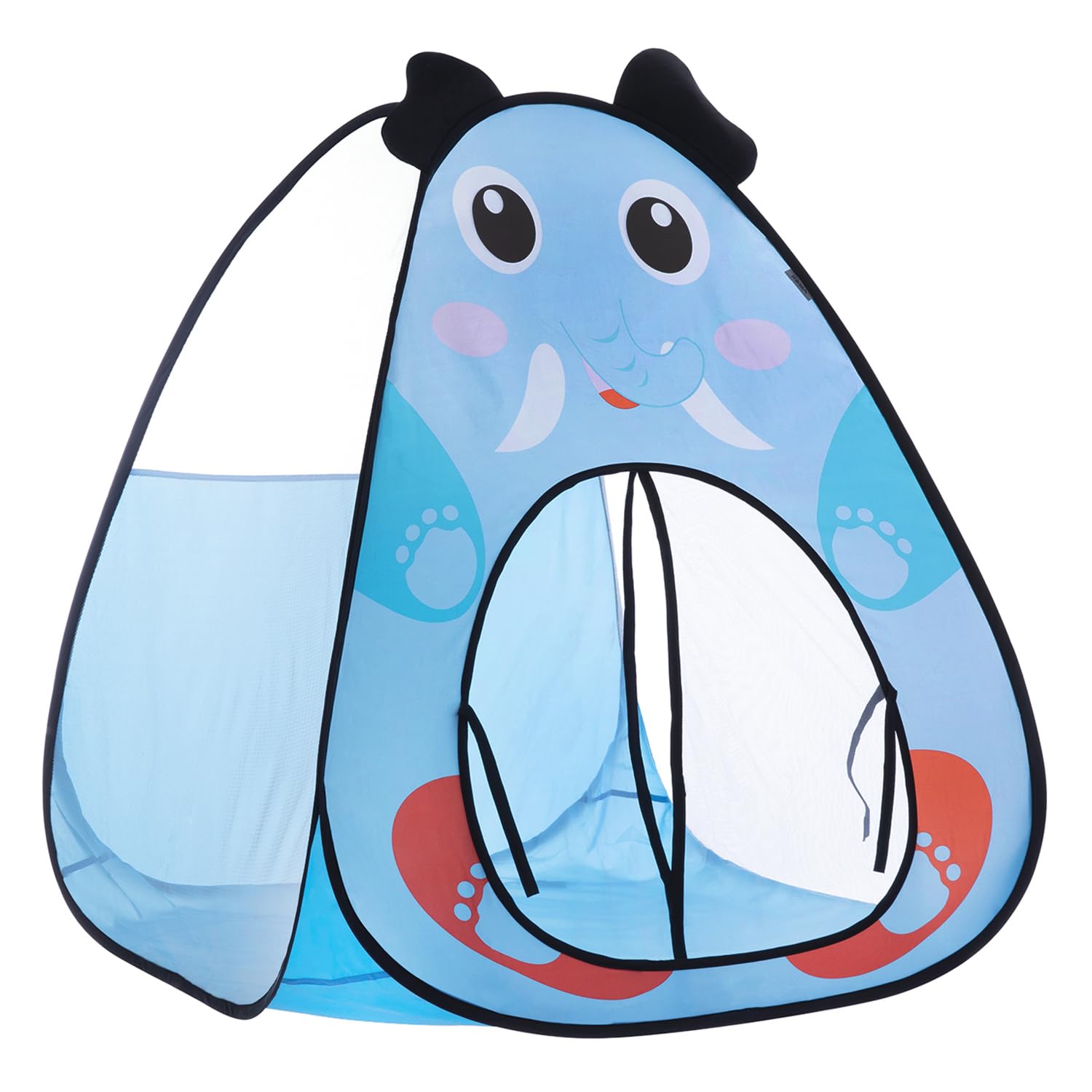 Amazon Brand - Jam & Honey Elephant Popup Play Tent for Kids | Foldable Animal Themed Tent House | for Boys and Girls from 1 to 4 Years | Easy to Set Up | Blue