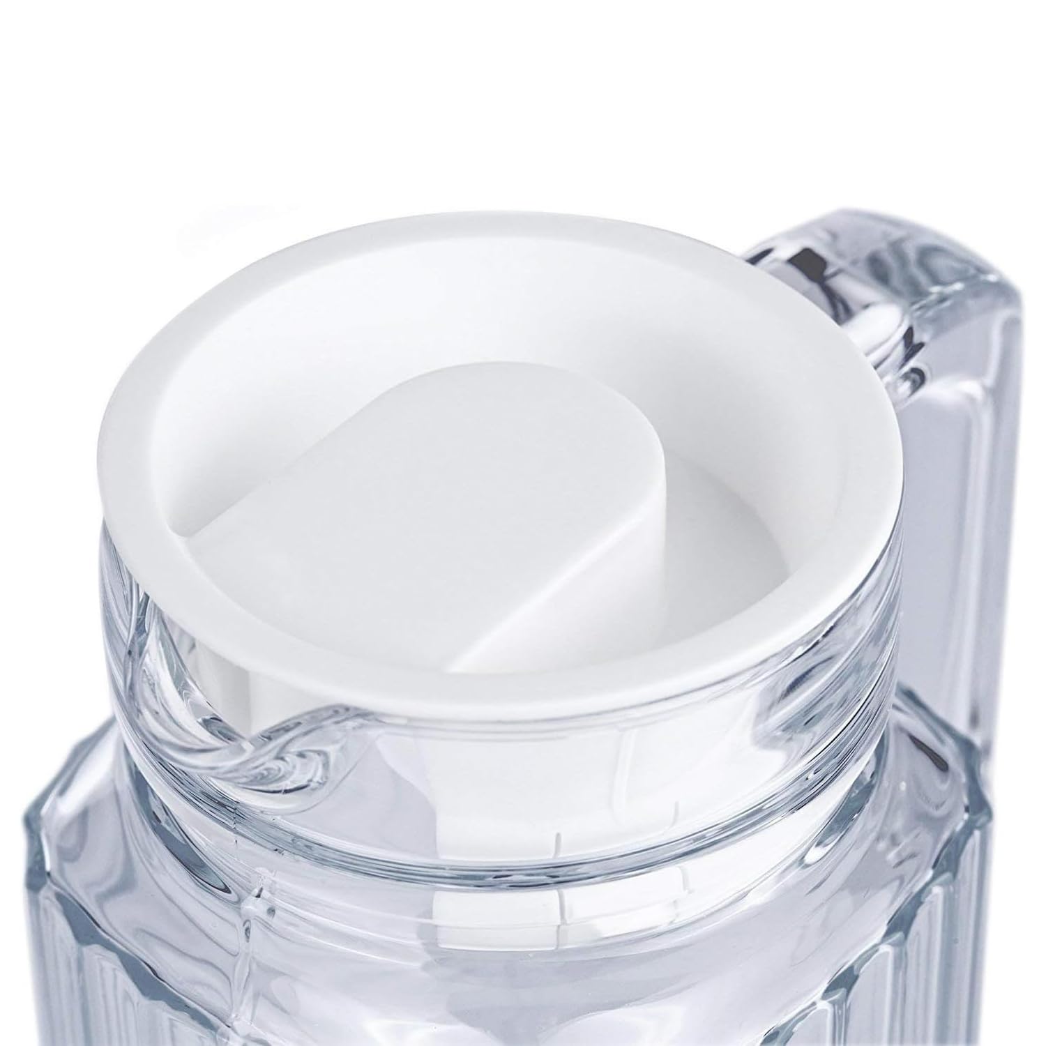 MGE - Jarra Cristal con Tapa - Botella Agua Nevera - Botella de Agua de Cristal para Jugo Caliente/Frío, Té, Leche y Café - Jarra Agua, Té, Zumo de Frutas, Limonada - Botella Vidrio 1,8 Litros