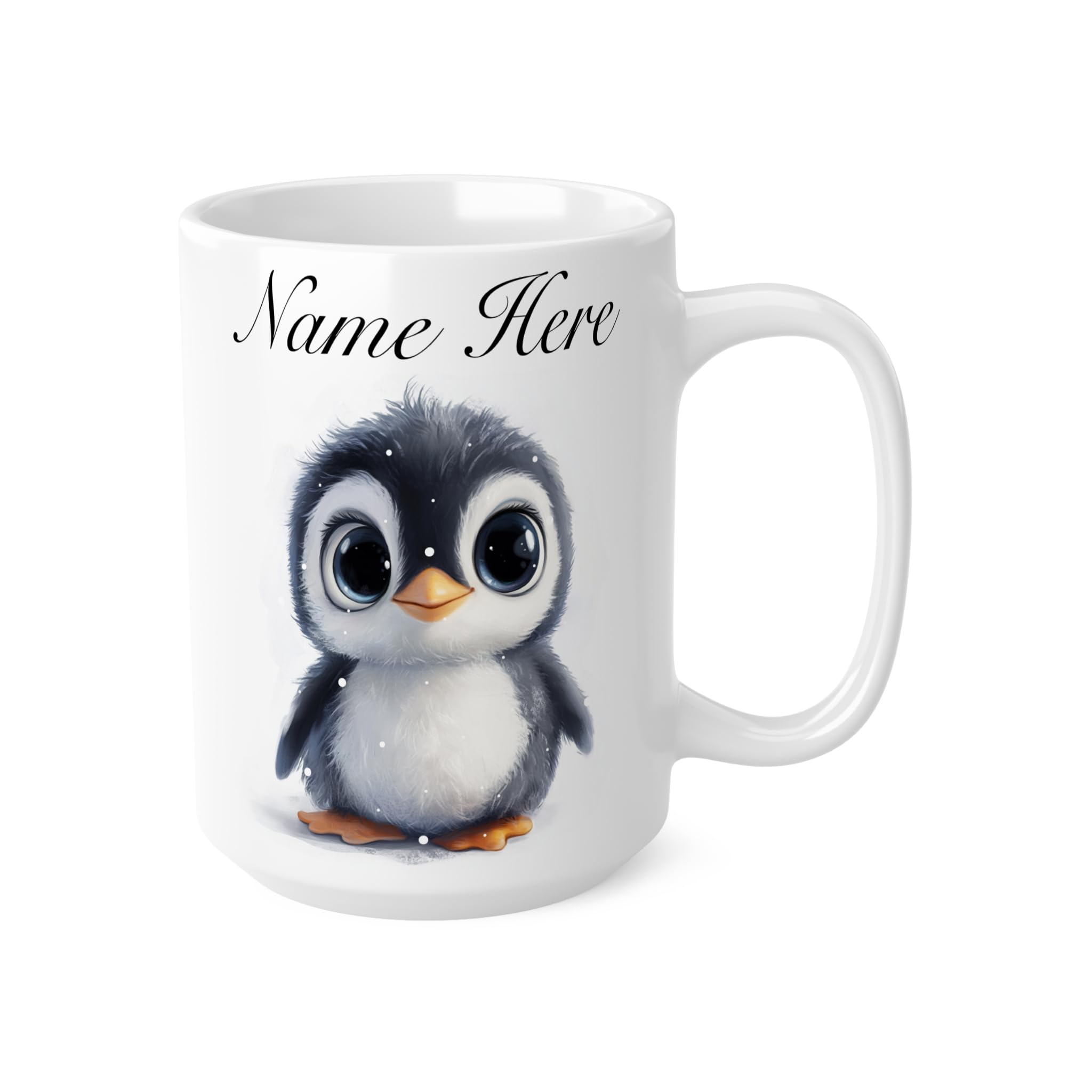 Personalised Penguin Mug, Custom Name Gift for Girlfriend, Cute Penguin Design Coffee Cup for Her, Unique Animal Lover Gift Idea for Women, Birthday or Christmas
