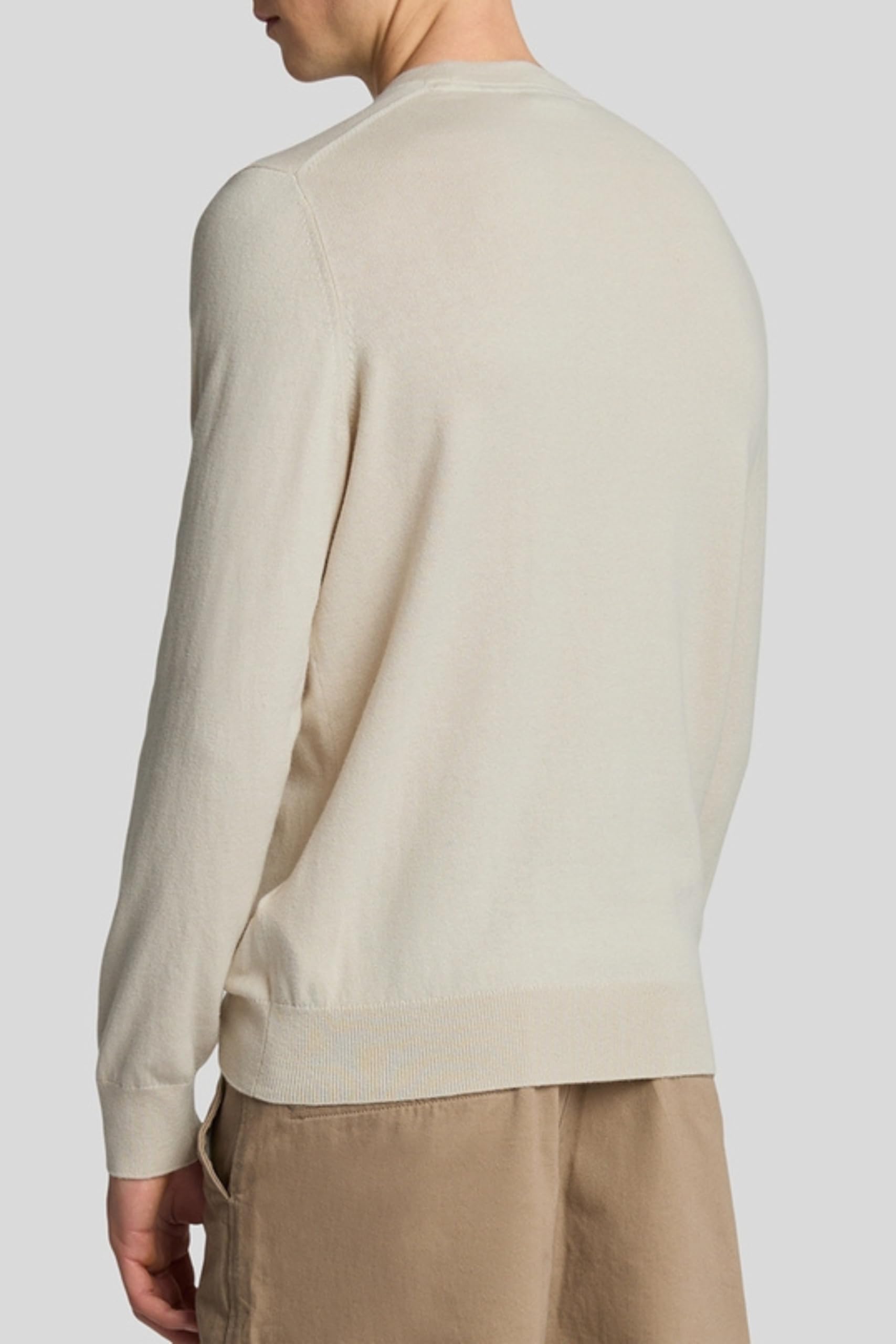 Lyle & Scott Herren-Golfpullover aus Baumwoll-Merinowolle mit Rundhalsausschnitt