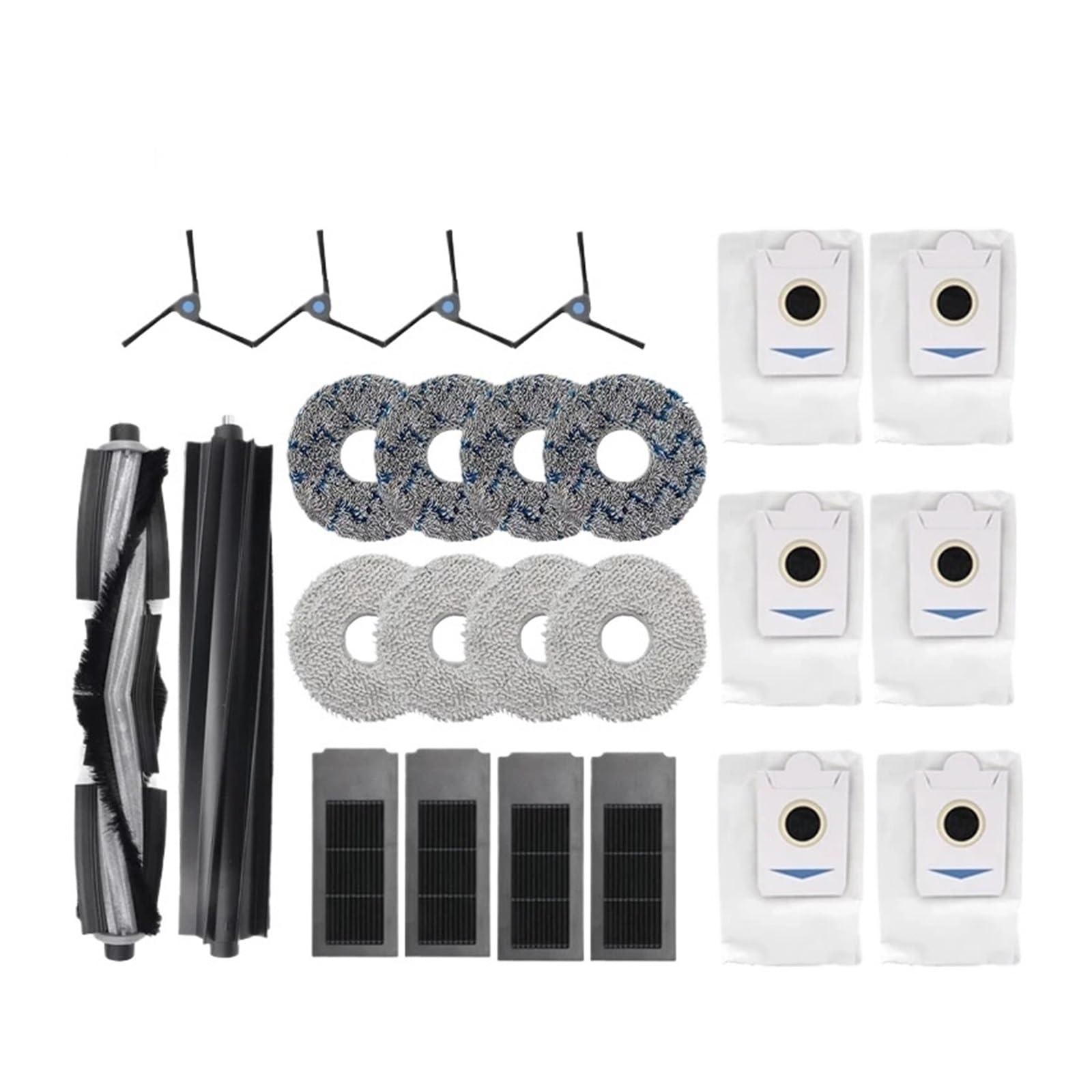 Części główna osłona szczotki, szczotka rolkowa, filtr, podkładka do mopa, worek na kurz, kompatybilna z ECOVACS DEEBOT X2 Omni, X2 Pro, X2, części do odkurzacza robota (zestaw 04)