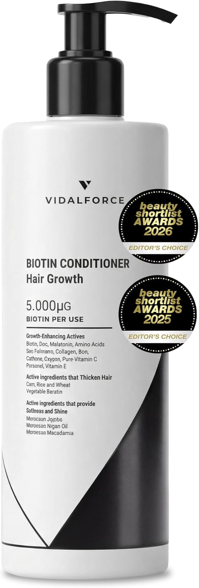 Balsamo con Biotina per i Capelli, Collagene, Olio di Argan, Jojoba e Macadamia più 18 Vitamine per i Capelli | Previene e aiuta a ridurre la caduta. XXL 400ml