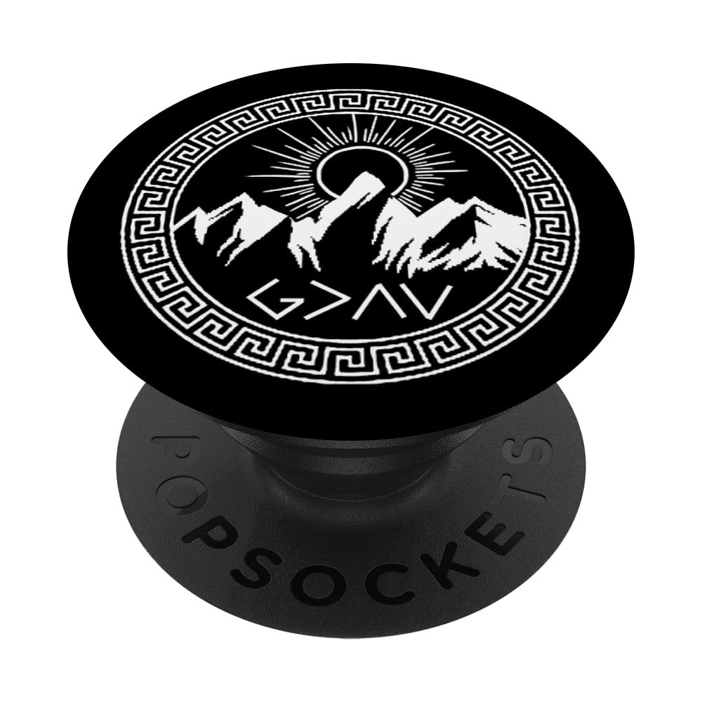 Mountain God Greater Than Highs Lows Religion Christian PopSockets Adhesive PopGrip