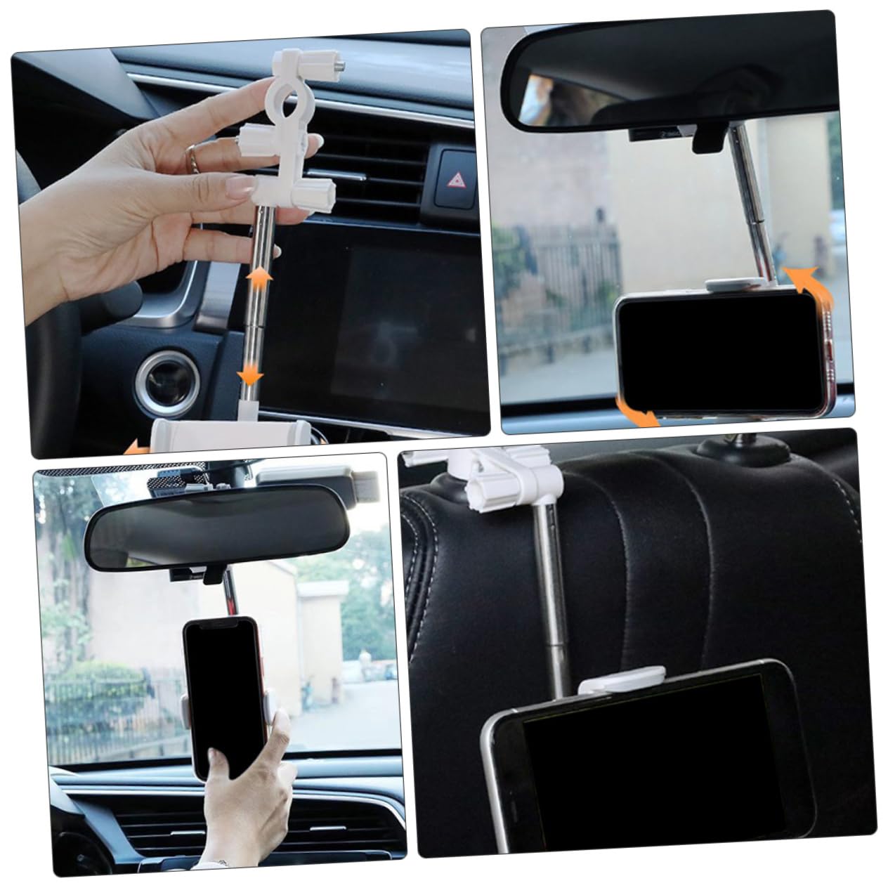DOITOOL 3 Soportes De Teléfono con Clip para Espejo Retrovisor De Coche Soporte para Teléfono Soporte De Navegación Material Abs Conducción Segura.