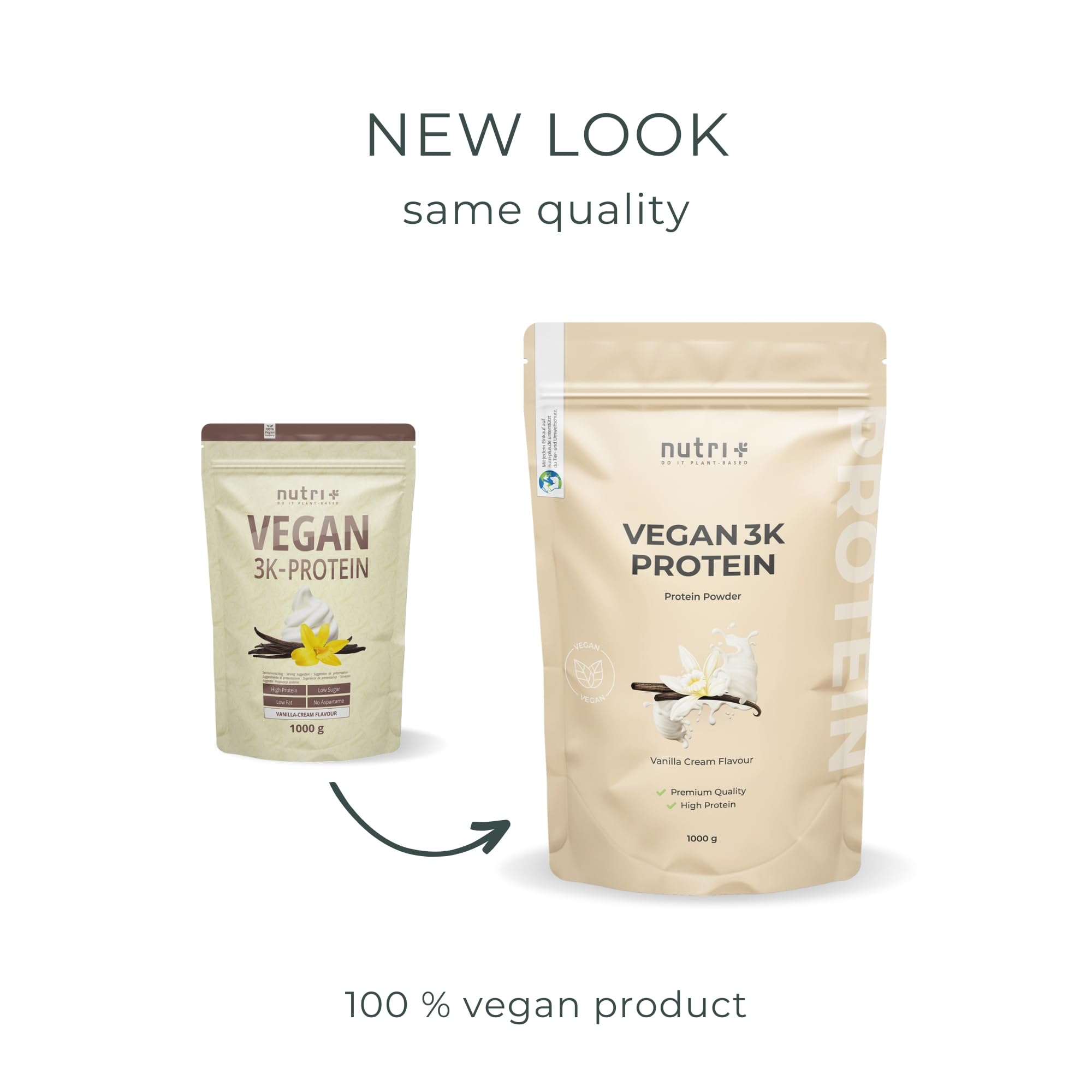 nutri+ Proteina in Polvere 3k vegan Brownie al Cioccolato Proteine - Protein Powder - Polvere Proteica senza Lattosio - Isolato proteico