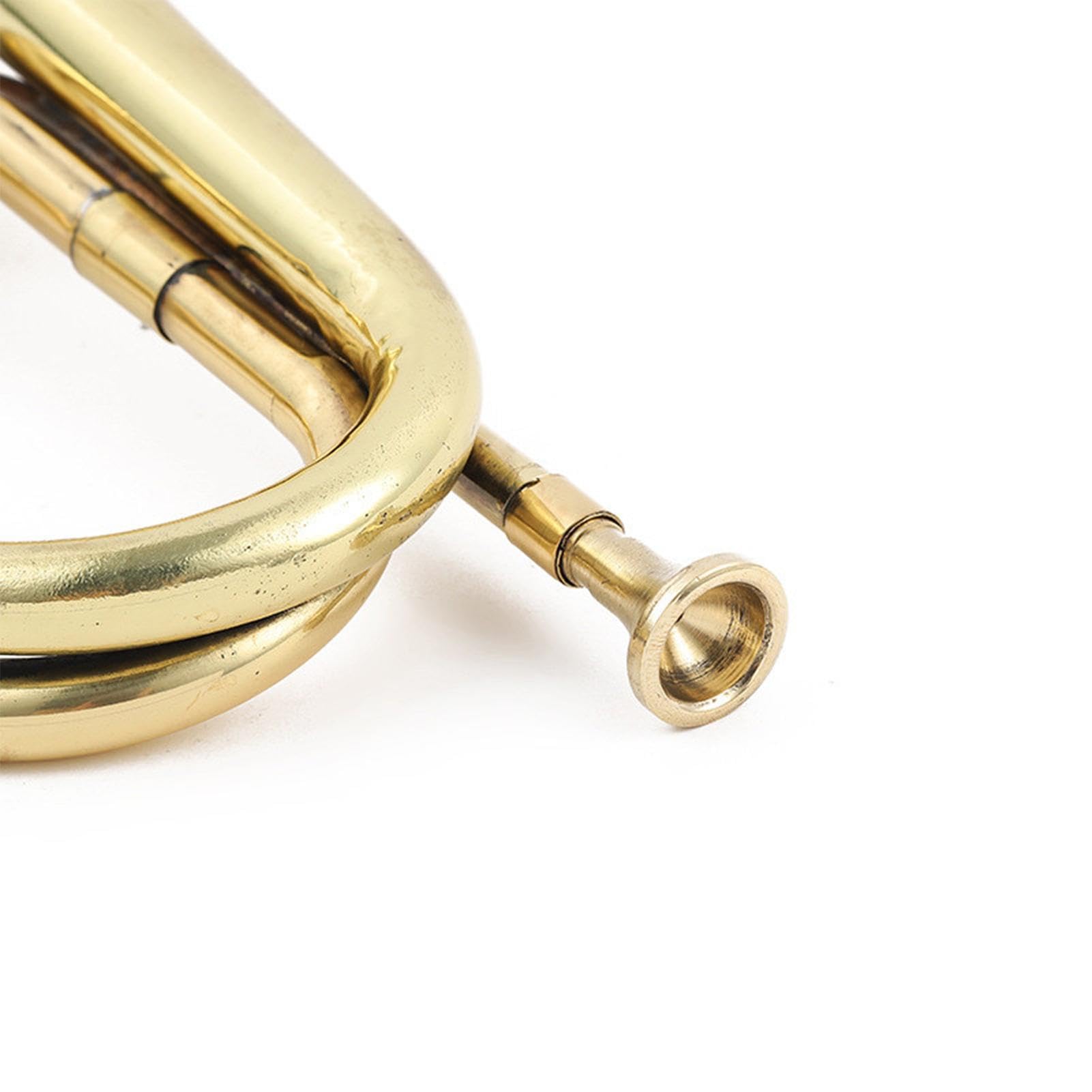Strumento a tromba, tromba di cavalleria in ottone,Tromba tascabile - Tromba giocattolo dorata, strumenti musicali per banda e orchestra, tromba da cavalleria alla moda per orchestra