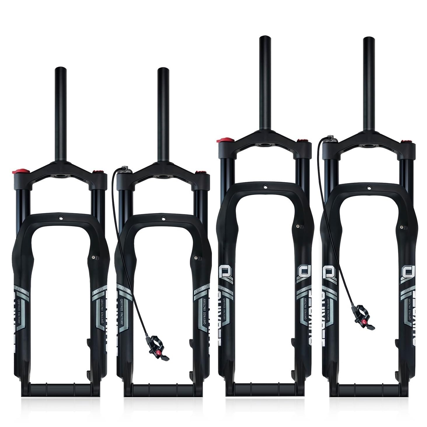 20/26 Pollici 4.0 Fat Bike Forcella Ammortizzata Air Corsa 120mm Bici Forcella Anteriore per E-Bike, Spazio Mozzo 135mm, QR 9mm, Tubo Diritto 28,6mm, Blocco Manuale/remoto Ultraleggera