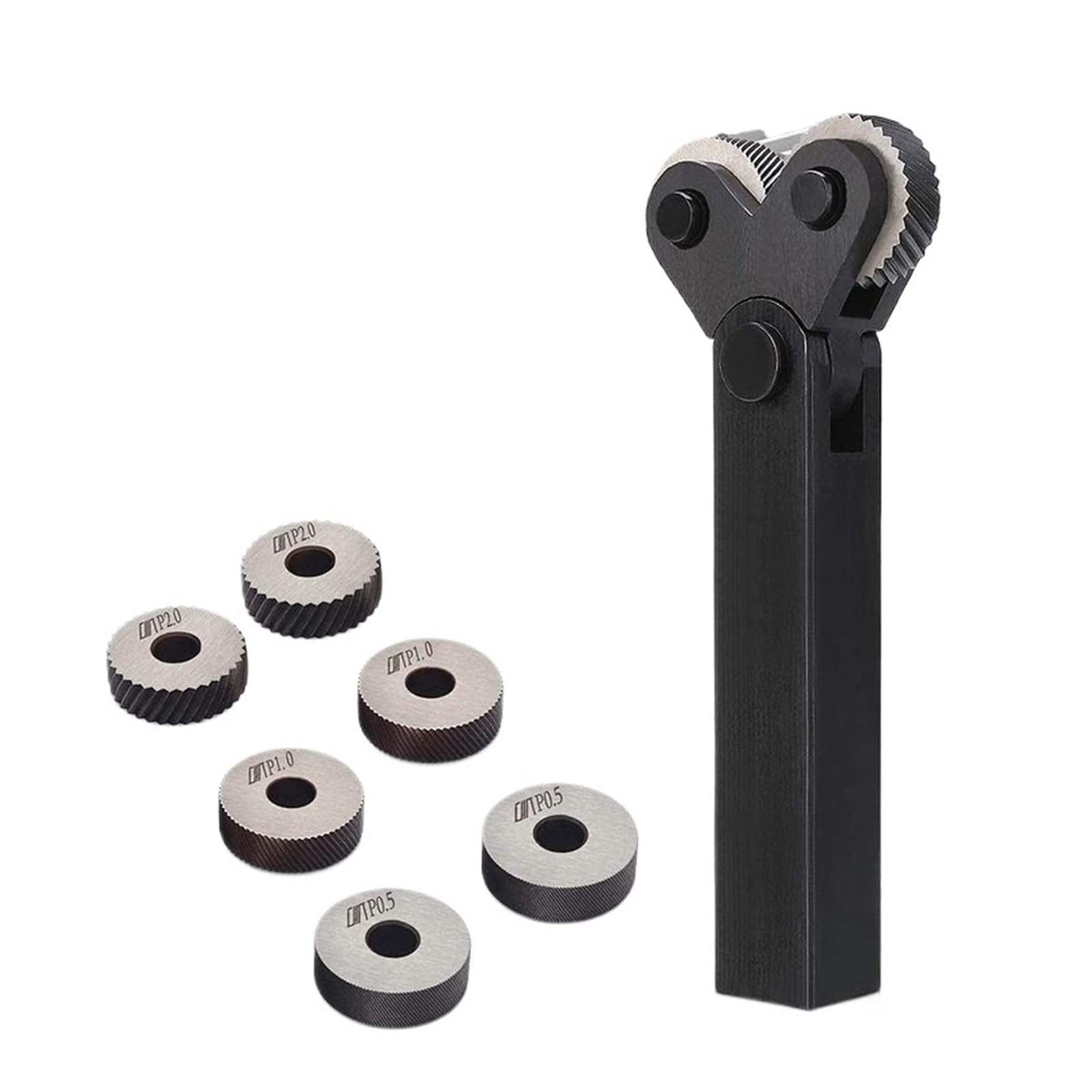 Zestaw narzędzi do radełkowania, Zestaw narzędzi do radełkowania ze stali z liniowymi kółkami diagonalnymi 0,5/1/2 mm, wielokolorowy, opakowanie 7 szt.
