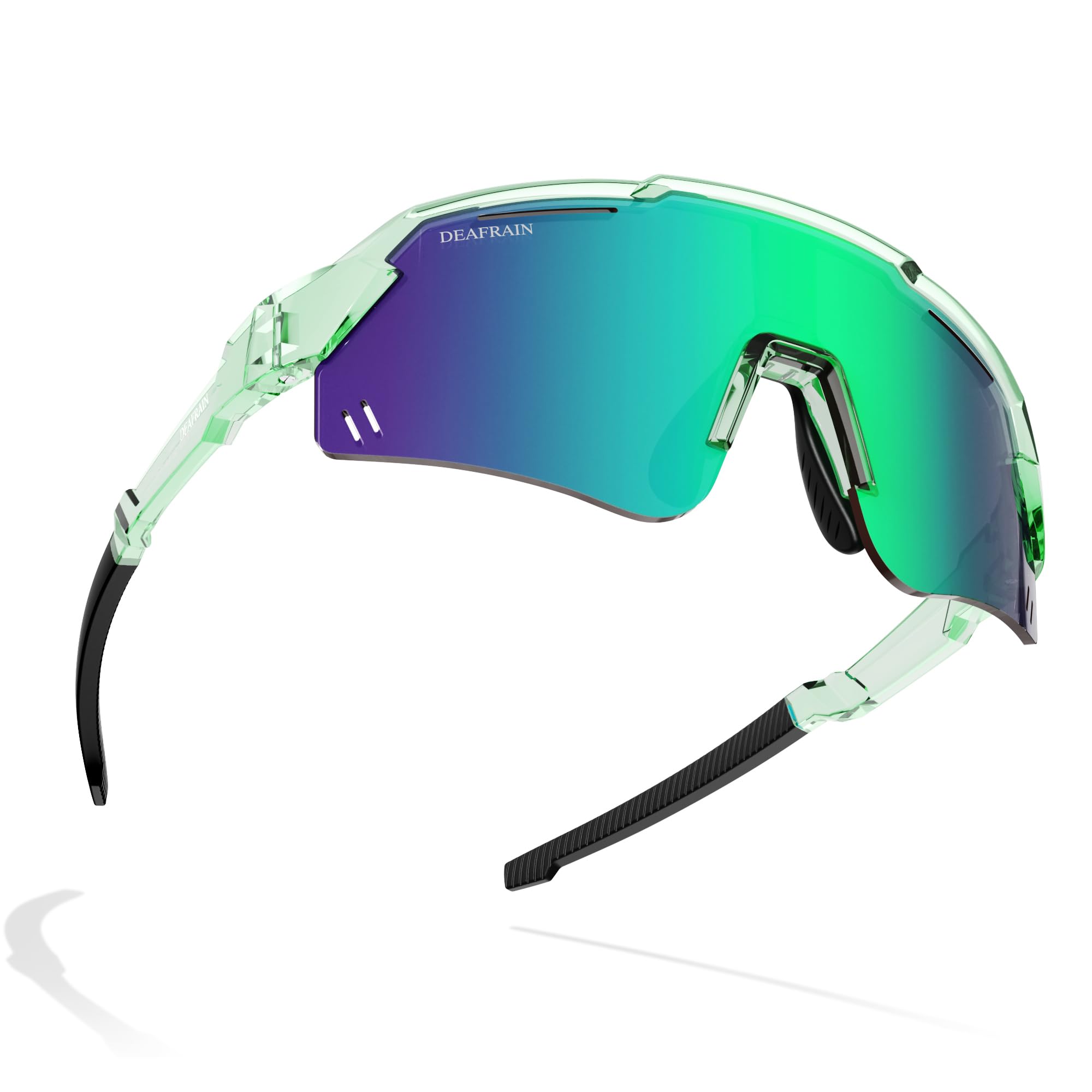 DEAFRAIN Kids Sport Sunglasses Youth Baseball Sun Glasses Polarized Cycling Softball Green Glasses for Boys Girls Age 7-14 UV Protection