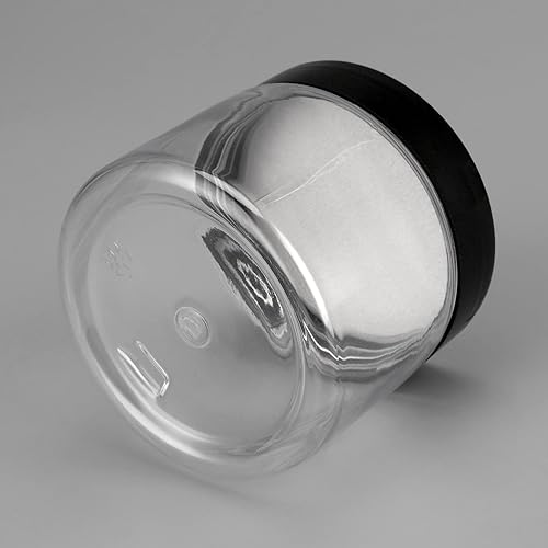 Miniatura 4 de HOIGON Paquete de 24 tarros de plástico de 5 onzas con tapas, recipientes de plástico transparente de 5 onzas líquidas, tarros redondos vacíos de