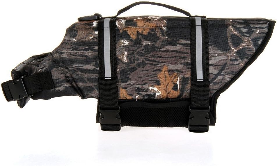 Dog Life Jacket - Quick Release, Easy-Fit, Adjustable Pet Saver - Camouflage, Medium, All Breed Sizes