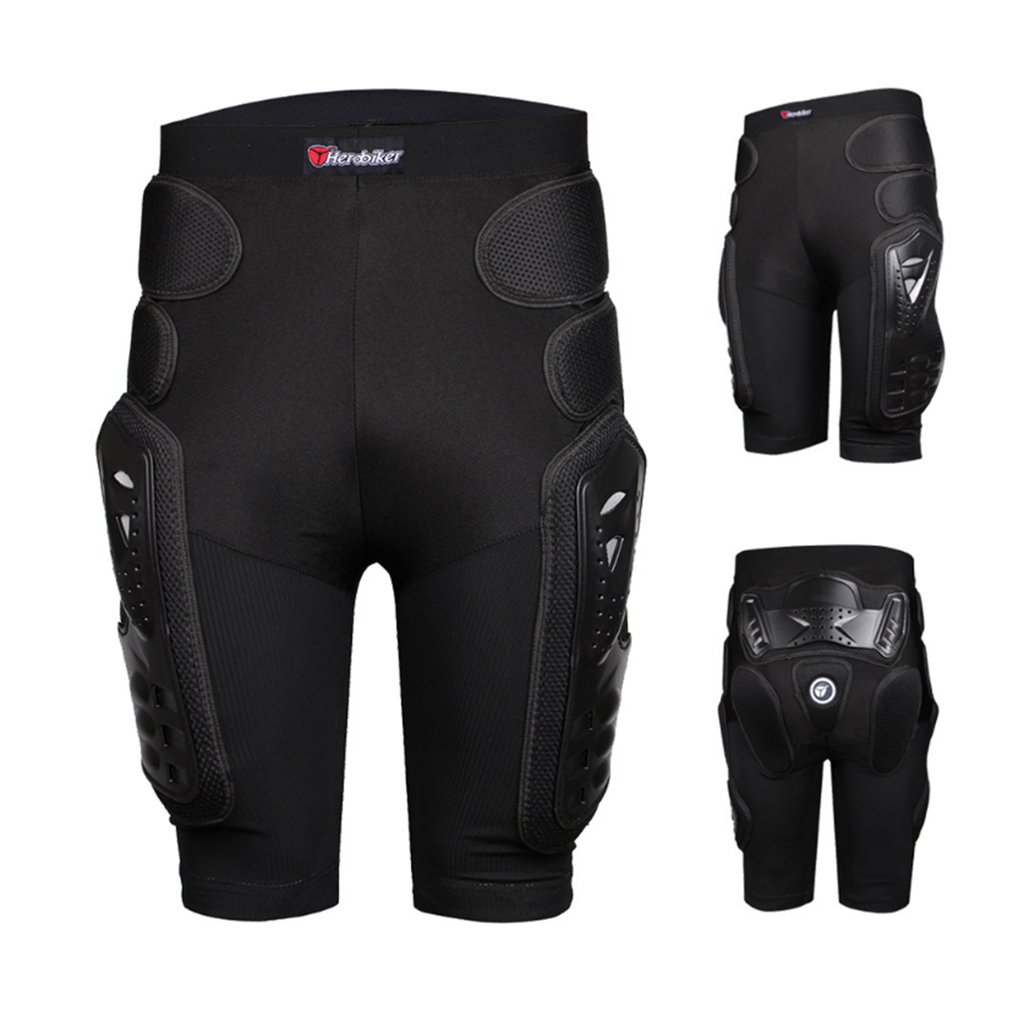 MagiDeal Protège-Hanche Short de Protecteur Armure de Hanches Jambes Respirant pour Moto Motard Motocross, Noir, M