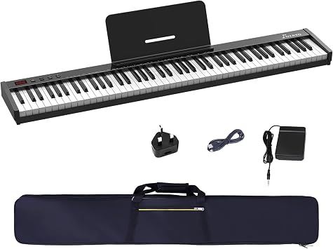 88-Key Portable Digital Piano, Full-Size Semi-Weighted Keyboard, Electronic Piano with Dual Built-in Speakers, Piano Bag, USB Cable & Power Adapter for Beginners, Students & Adults