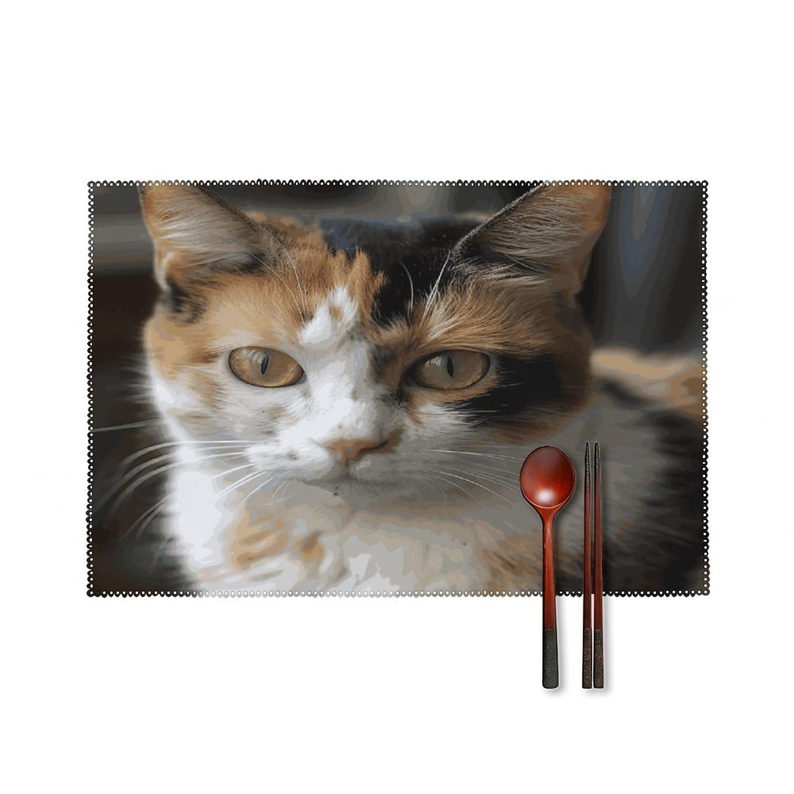 Btcowzrv Style A Cat Canvas Placemats Set Of 6, Wipeable Washable Place Mats For Indoor & Outdoor, Table Mat Decor For Kitchen Dining Party