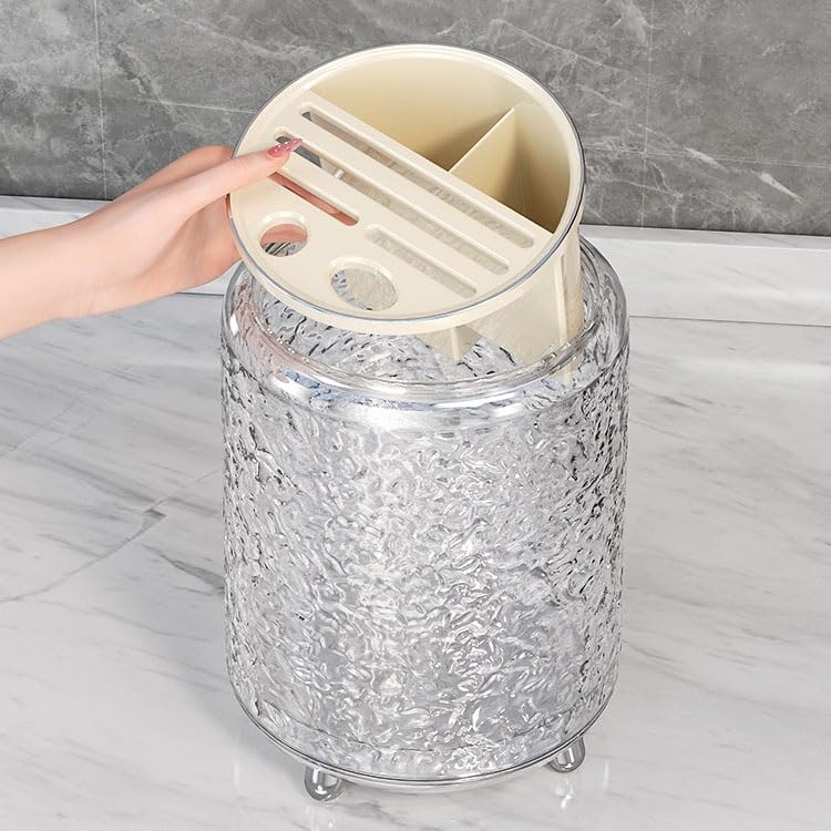 調理器具オーガナイザー、調理器具ホルダーナイフホルダー、360&deg;回転キッチン用品ホルダー、カウンタートップ用、モダンな多機能調理器具