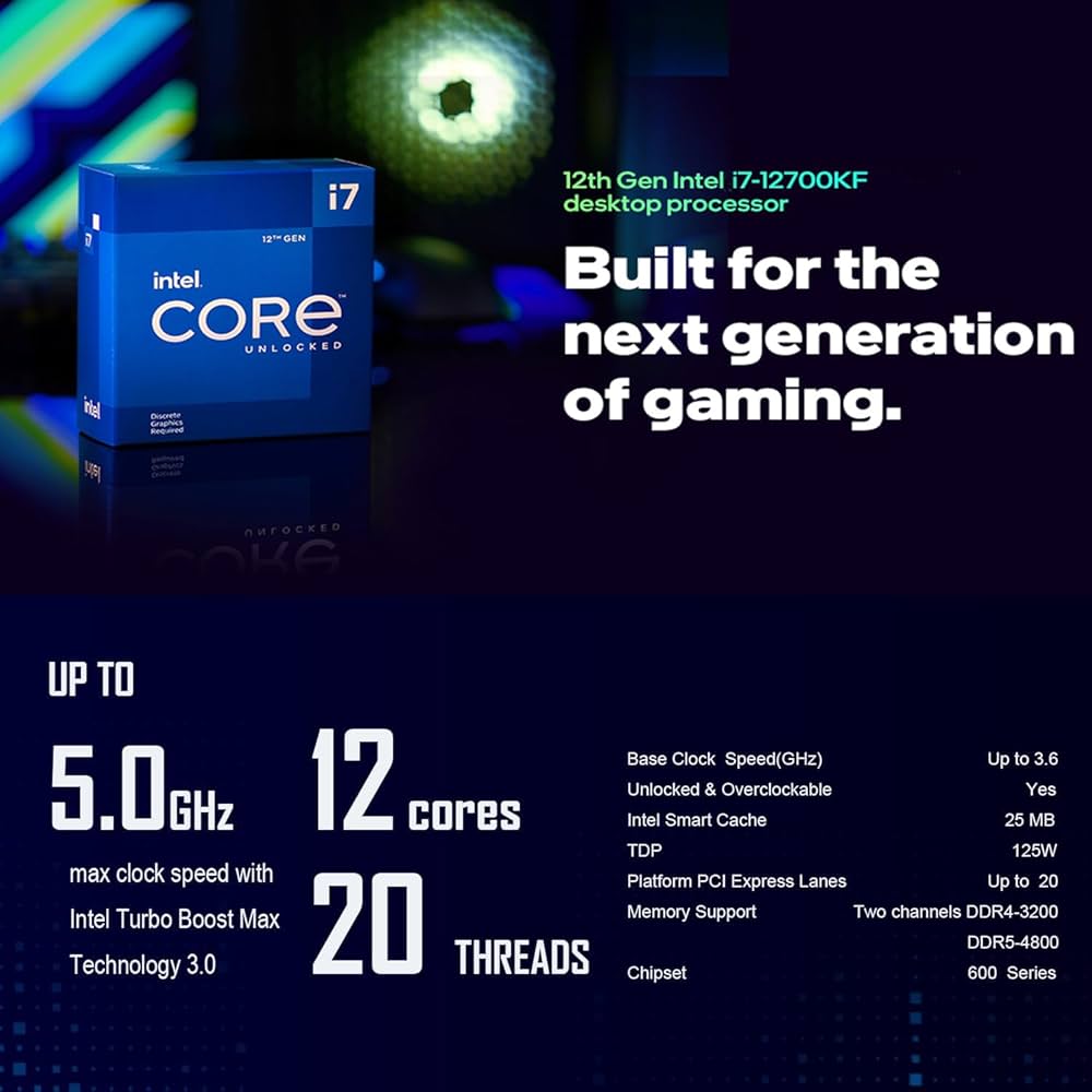 Amazon | MICRO CENTER CPUマザーボード Intel i7-12700KF 第12