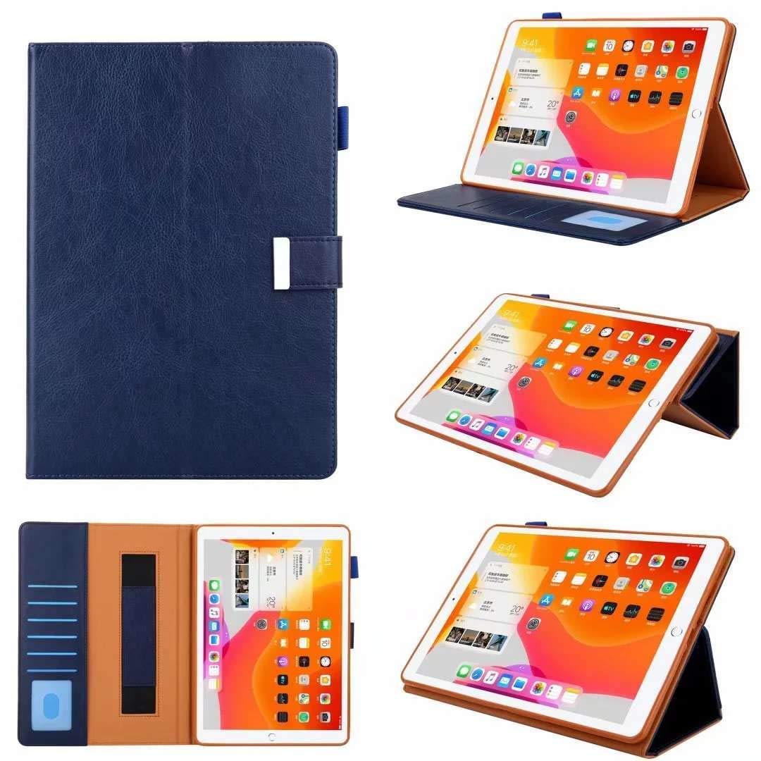 2017 iPad Pro 10.5 inch Case,Jennyfly PU Leather Multi-Viewing Smart Auto Wake/Sleep with Pencil Strap and Card Slot Hand Free Stand Soft Back Protective Cover for 2017/2019 iPad 10.5 - Blue