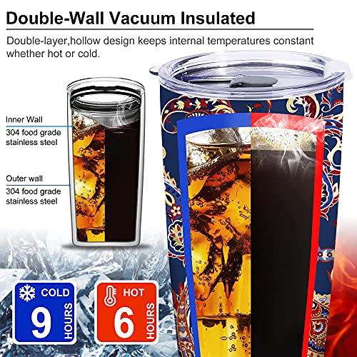 NymphFable 20oz Estilo Paisley Taza Termo Cafe para Llevar Taza Termica Acero Inoxidable Taza Personalizada - Imagen 6