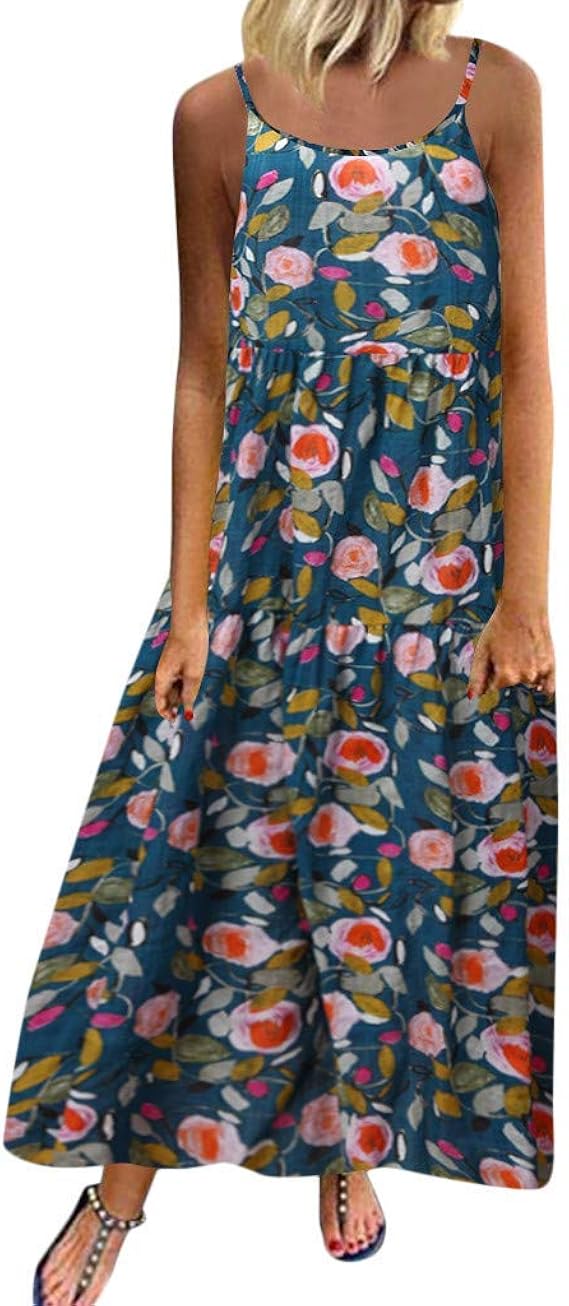 Leisure Dress Ladies Summer Dress Retro Cotton and Linen About Bigger A