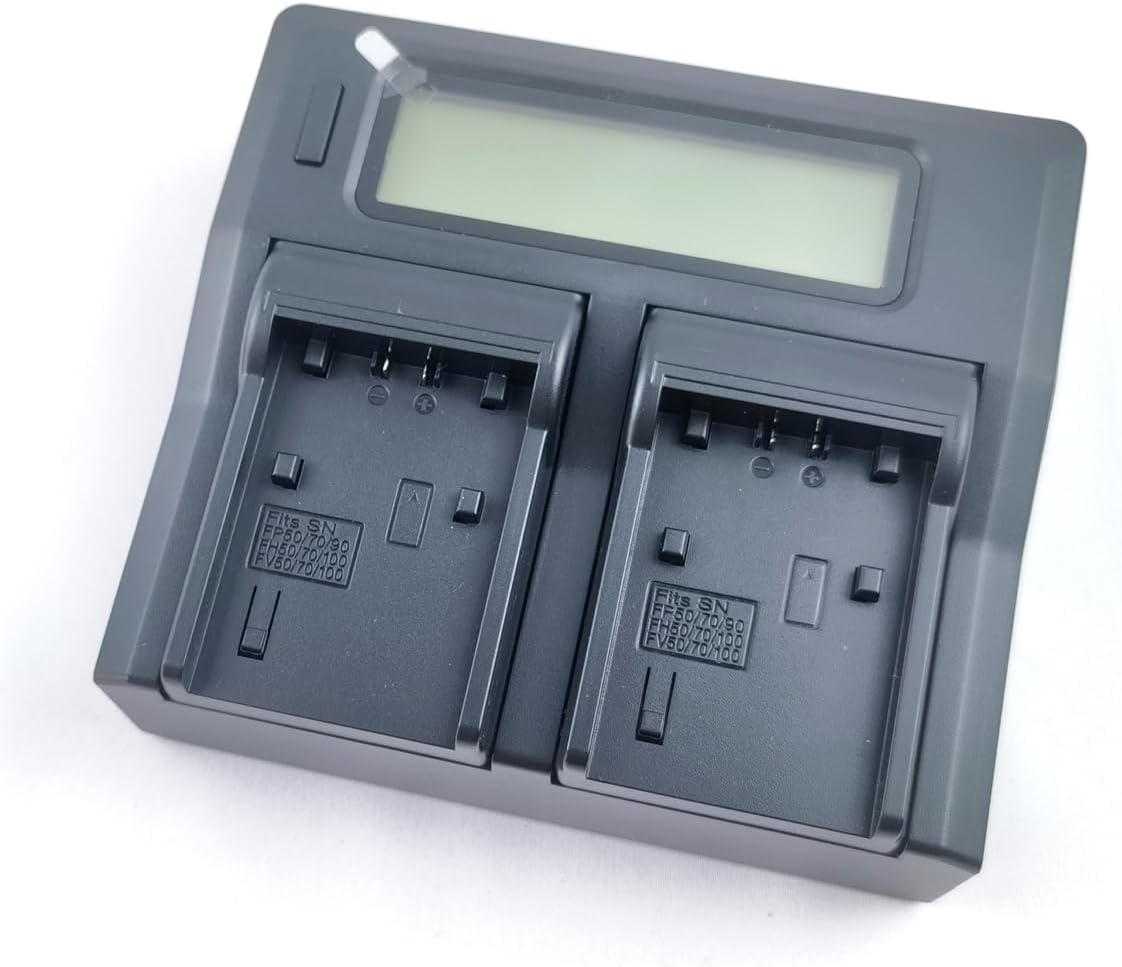 Quick LCD-Screen Battery Charger for Sony NP-FV100 NP-FH100 NP-FV70 NP-FH70 NP-FV50, NP-FV30 NP-FH30 NP-FH50 NP-FP30 NP-FP70 NP-FP90 DCR-DVD DCR-HC DCR-SR HDR-CX Series Camera